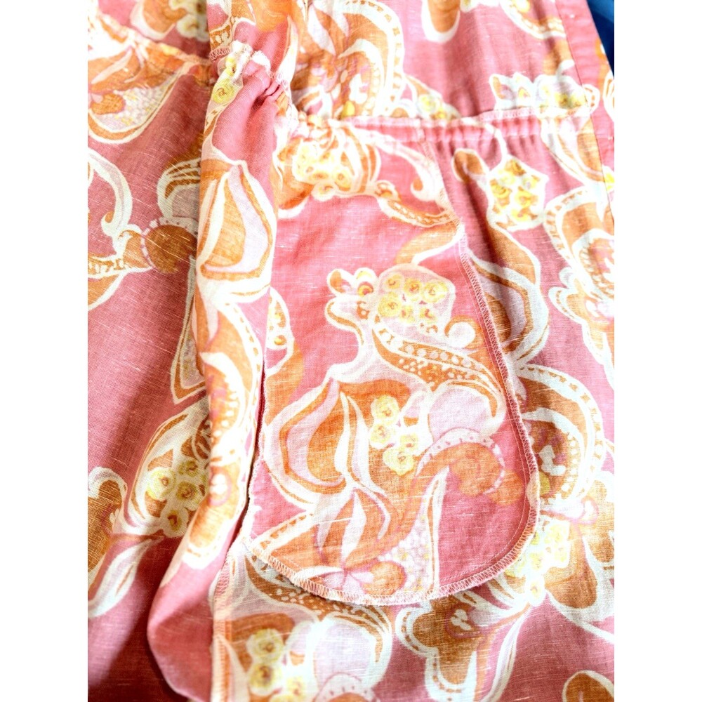 J.McLaughlin Women's Shirt Dress XS Pink Orange Abstract Print Midi Maxi - Picture 10 of 12